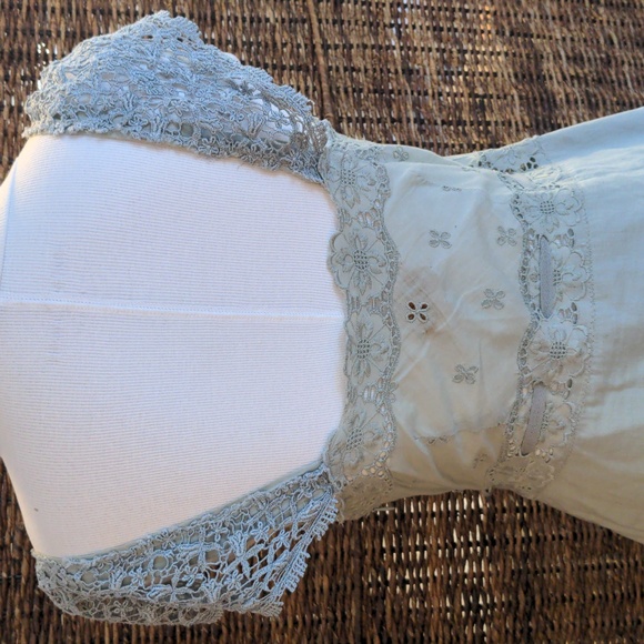 Free people Dusty Blue Lace Applique Cap Sleeve Mini Dress - Picture 10 of 11